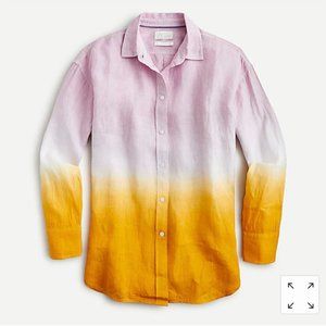 J Crew Baird McNutt Irish linen shirt Relaxed-fit dip-dyed Orange Fuchsia